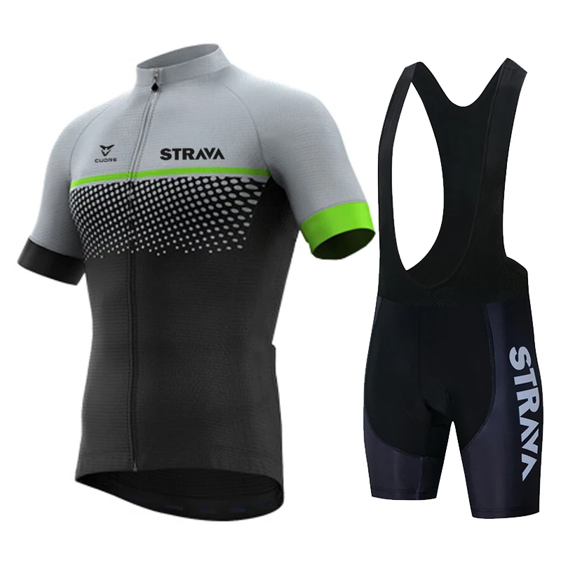 

2021 STRAVA MTB Cycling Jersey Short Sleeve set Summer Breathable bib shorts Bicycle Clothes Quick-Dry Roupa Ciclismo Maillot