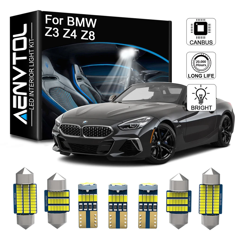 

AENVTOL For BMW Z3 E36 Z4 E85 E86 E89 Z8 E52 Coupe Roadster Canbus LED Interior Light Dome Map Trunk Error Free Bulb