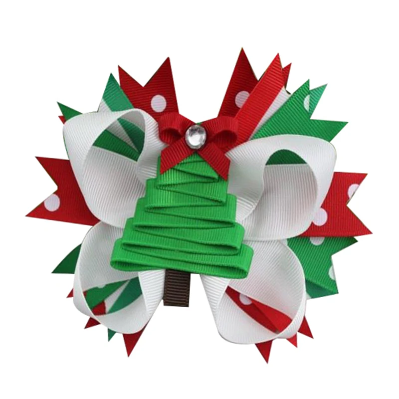 5 дюймов DIY Рождественская елка Бутик ленты для волос Аллигатор зажимы девушки