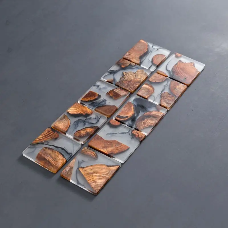Resin Tableware Non-Slip Insulation Mat Coasters Square Thicken Cup Mats Pads Heat-insulated Bowl Placemat Home Decor Desktop | Дом и сад