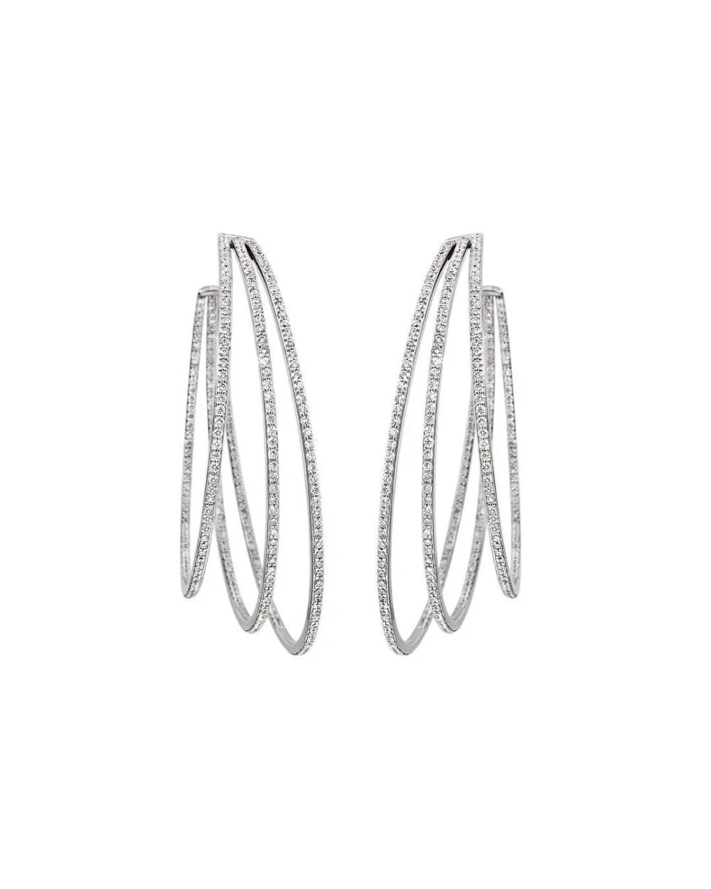 Женское свадебное платье большие 3 рядные круглые серьги из микро циркония