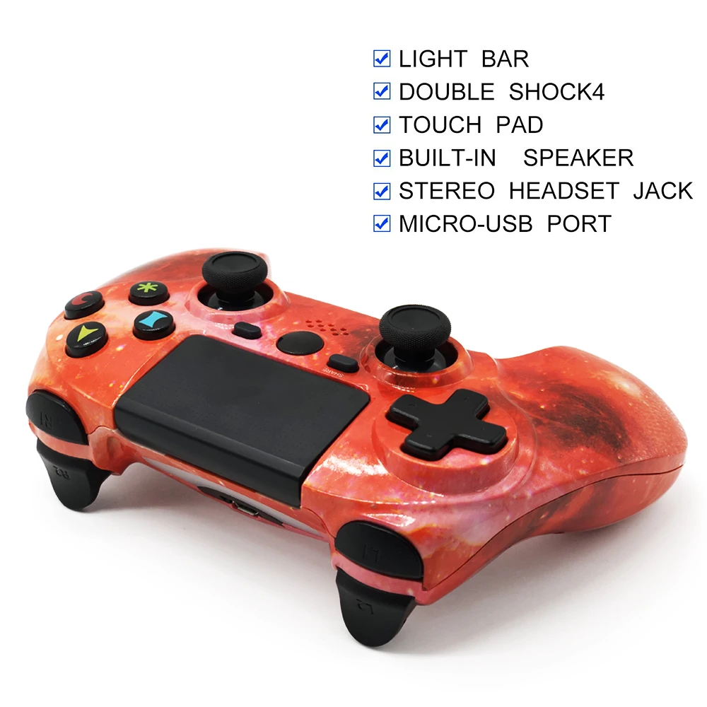 Контроллер K ISHAKO с поддержкой беспроводной связи Bluetooth 4.0 для игр на PlayStation 4 - Star Red (1 шт./2 шт.)