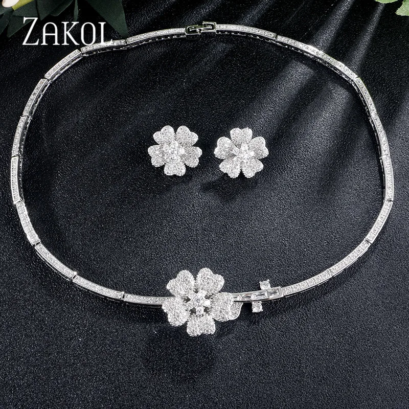 Модное красивое женское кольцо ZAKOL с цветочным цирконием обручальные кольца