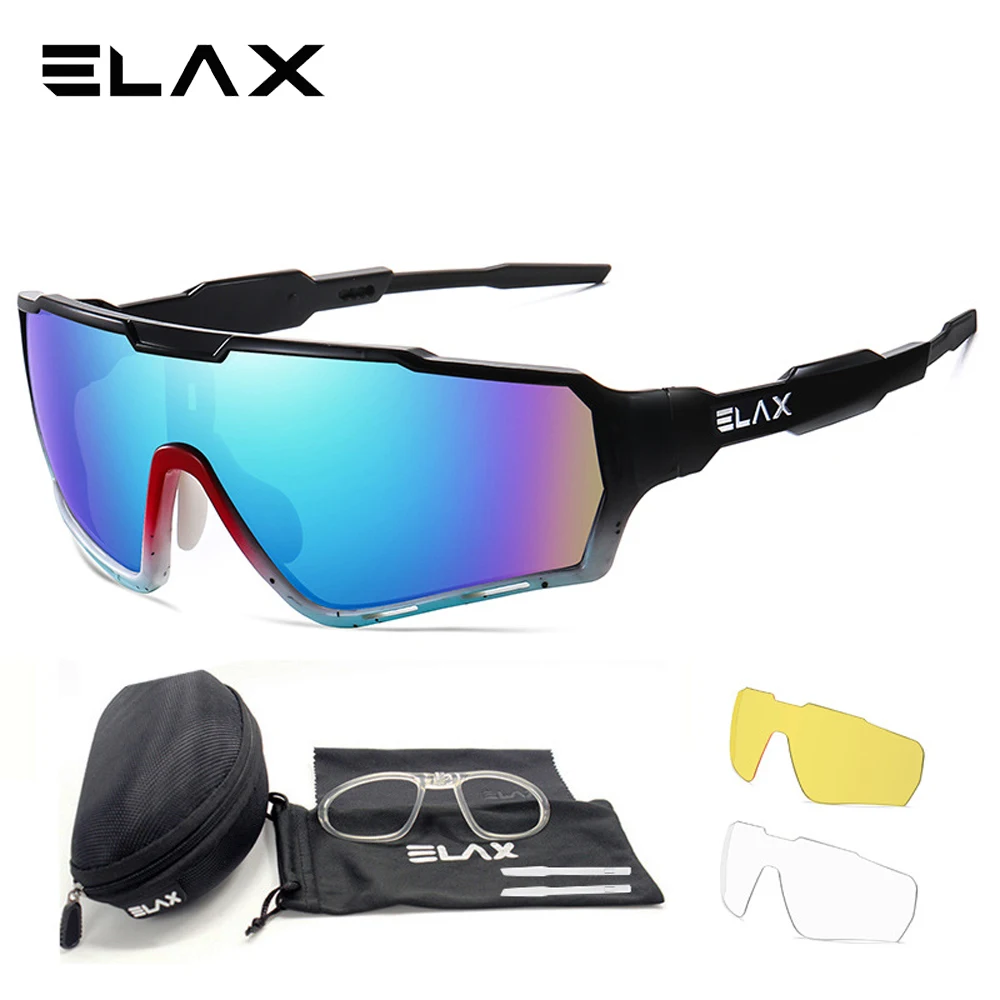 

ELAX Cycling Glasses Mountain Bike Glasses Outdoor Sport Cycling Eyewear Women's Goggles Sunglasses For Men Lunettes Cyclisme