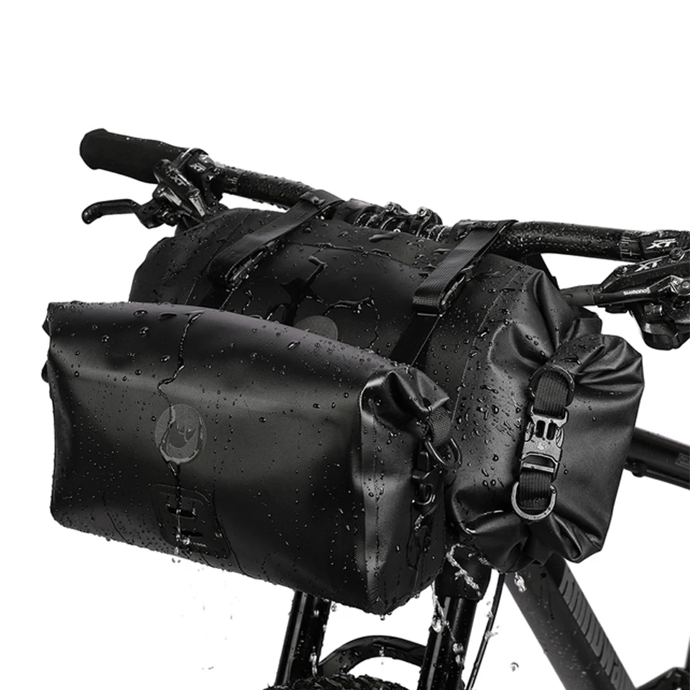 

2021 Bicycle Bag Waterproof Big Capacity Handlebar Bag 2-piece Front Tube Cycling Bag MTB Frame Trunk Bike Accessories