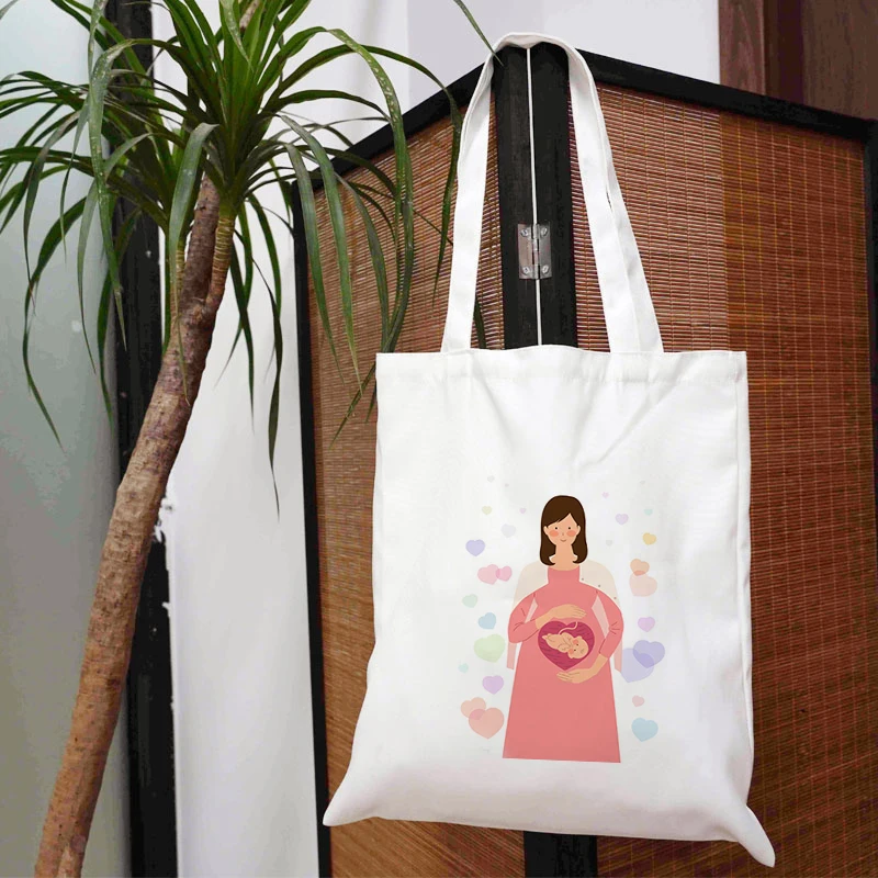 

Baby Mom Canvas Bags Tote Bag Shoulder Designer Handbags 2021 Customizable Fabric Purses and Shopper Reusable Shopping Woman Big
