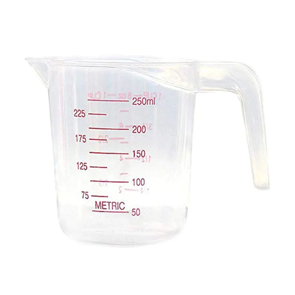 

250/500/1000ML Quality Plastic Measuring Cup Jug Pour Spout Surface Kitchen Tool Supplies Cup With Graduated Measuring Cup