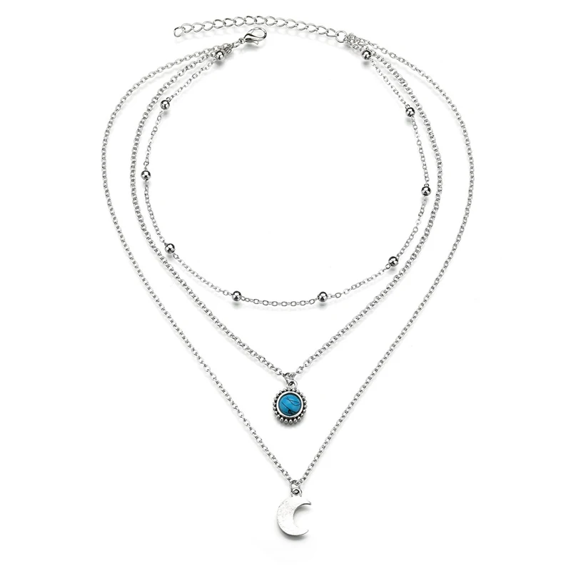 Новые модные ювелирные изделия многослойное ожерелье женское в стиле панк с