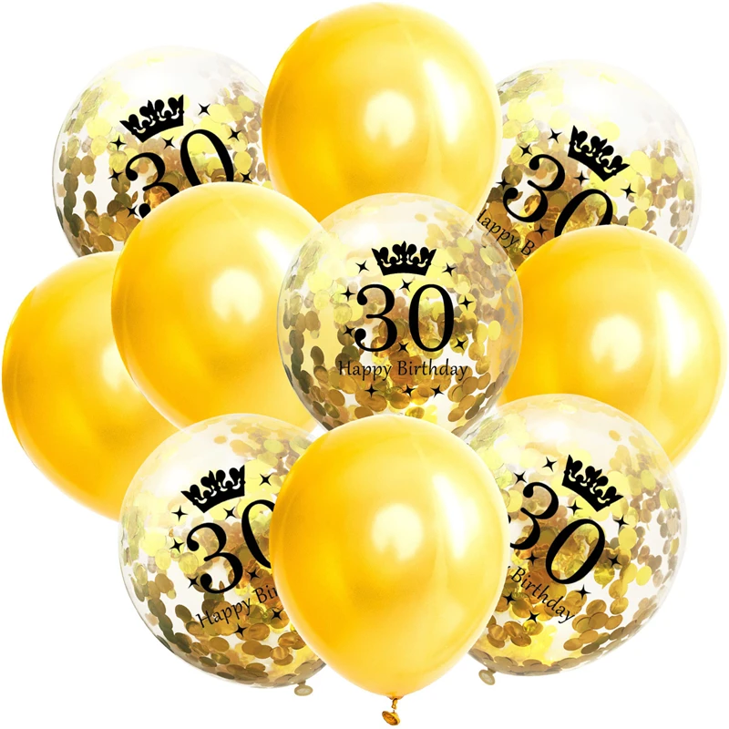 Латексные воздушные шары с конфетти розовые золотые днем рождения набор для