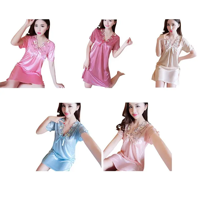 Летнее женское однотонное сексуальное кружевное платье с бантом Ночное