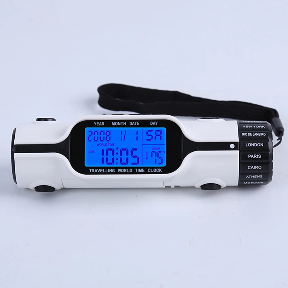 

Flashlight Travel Temperature Alarm Clock Digital Torch Multifunction Perpetual Calendar Date Timer Battery Operated