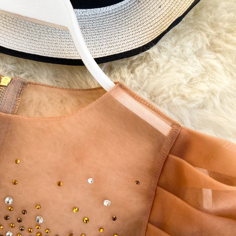 ALPHALMODA 2020 Весна кристалл шик перспективная укороченная блузка наряд тонкий