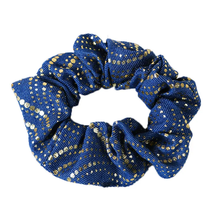 

Аксессуары для волос 2022, женские джинсовые резинки для волос с золотистыми звездами, Женский держатель для хвоста