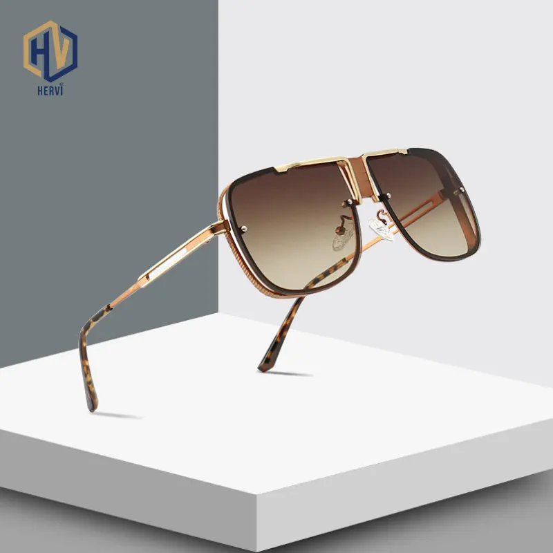 Модные мужские Квадратные Солнцезащитные очки брендовые дизайнерские