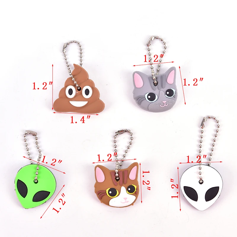 1 шт. Силиконовое кольцо для ключей Крышка головы Брелок чехол - Цена: 13,46 - 26,16 руб.