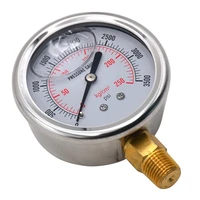 14 npt automotive oil pressure gauge instrument hydraulic meter gauge 0 3500 psi