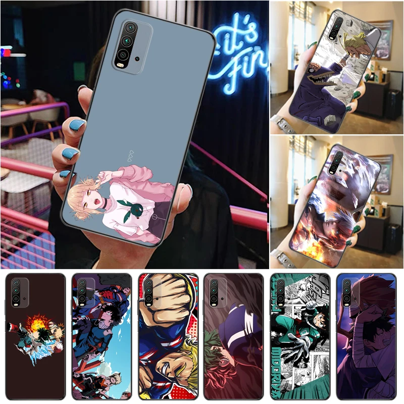 

My Hero Academia Tomura Boku Dabi Shigaraki Todoroki Shouto Bakugou Katsuki Phone Case For Xiaomi Redmi 9 9T 9A Pro Funda Cases
