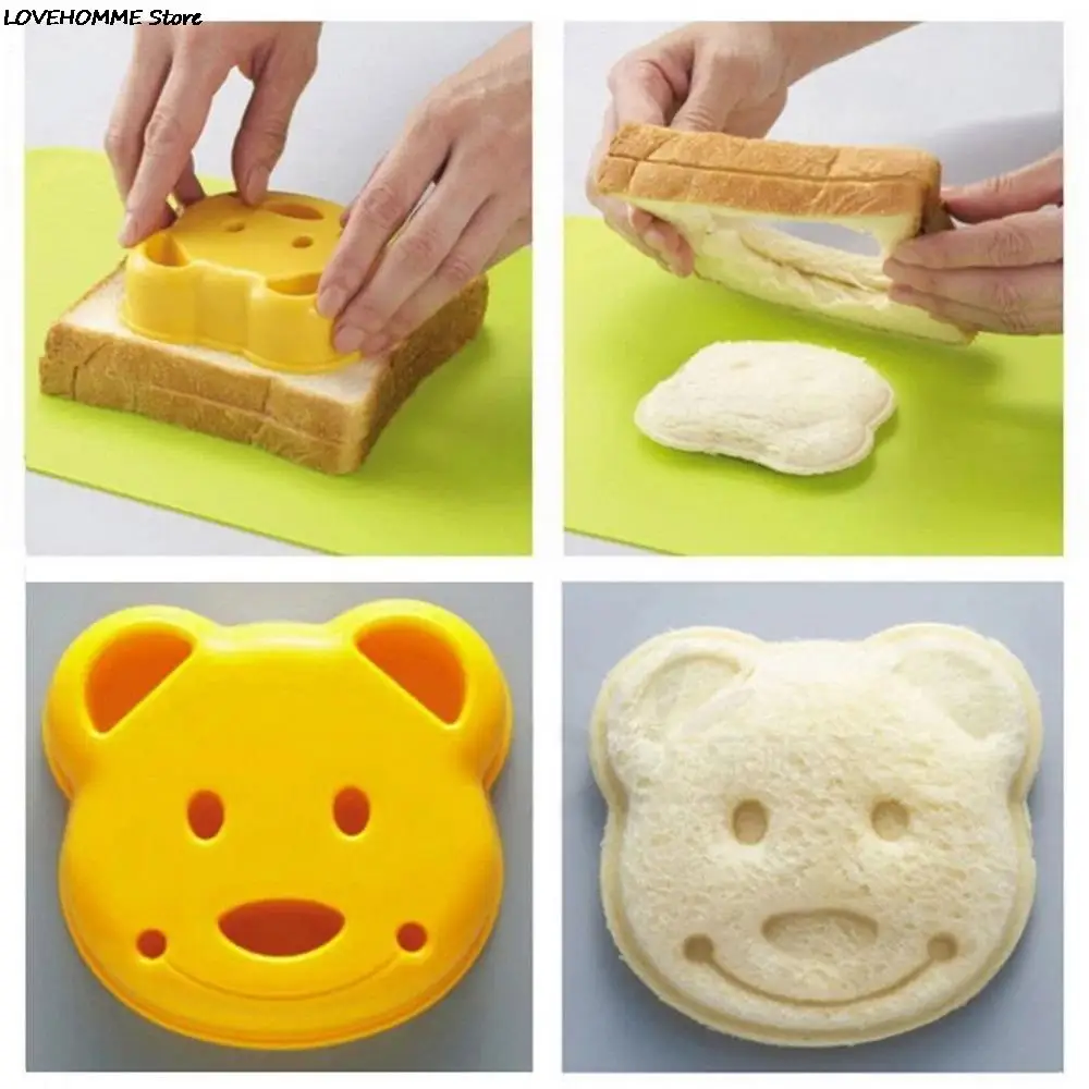 

Cute 1pcs DIY Sandwich Mold Cutter Little Bear Shape Sandwich Mold Bread Cake Mold Maker Creative Tool kitchen