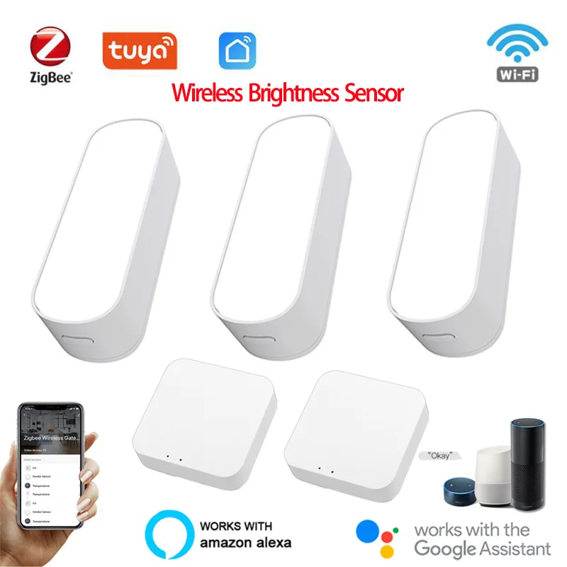 

Tuya Zigbee Smart Light Sensor Wireless Brightness Sensor On Off Intelligent Lighting Detector for Bedroom Smartlife App Control