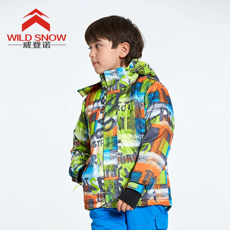 Детская уличная зимняя куртка для сноуборда детская теплая спортивная Лыжная