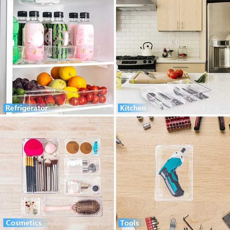 

16PC Drawer Storage Box Cosmetic Bathroom Drawer Storage Box Multi-Function Drawer Compartment Storage Box