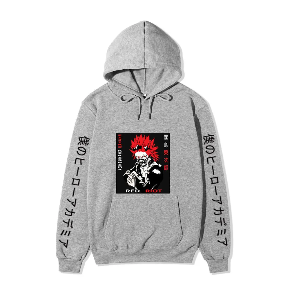 Горячая аниме My Hero Академия унисекс толстовки свитер Kirishima Eijirou Печатный женский