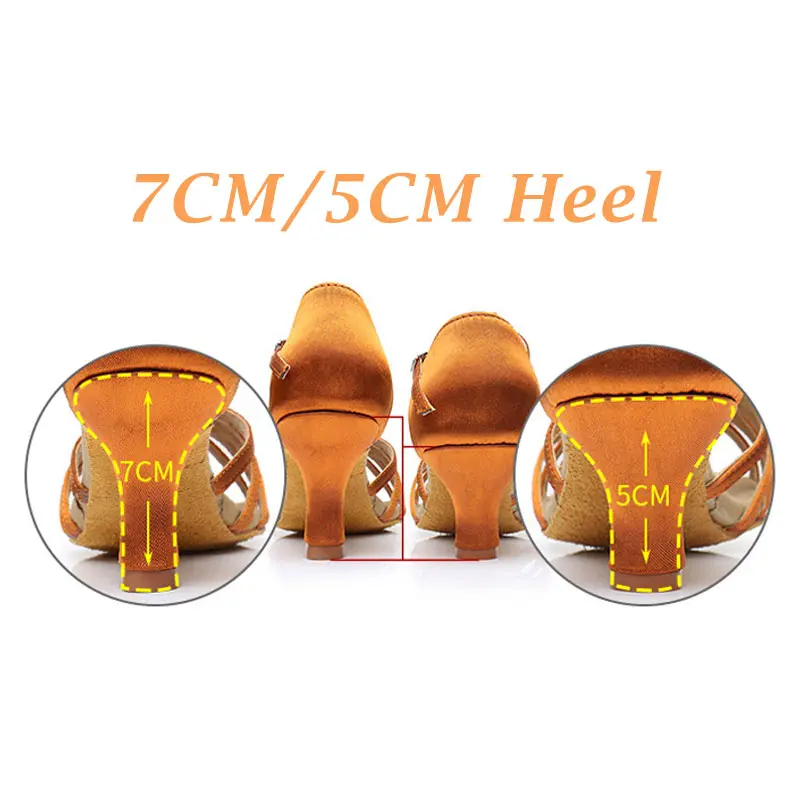 Женская Латинская танцевальная обувь Высота каблука 5/7 см Босоножки на высоком