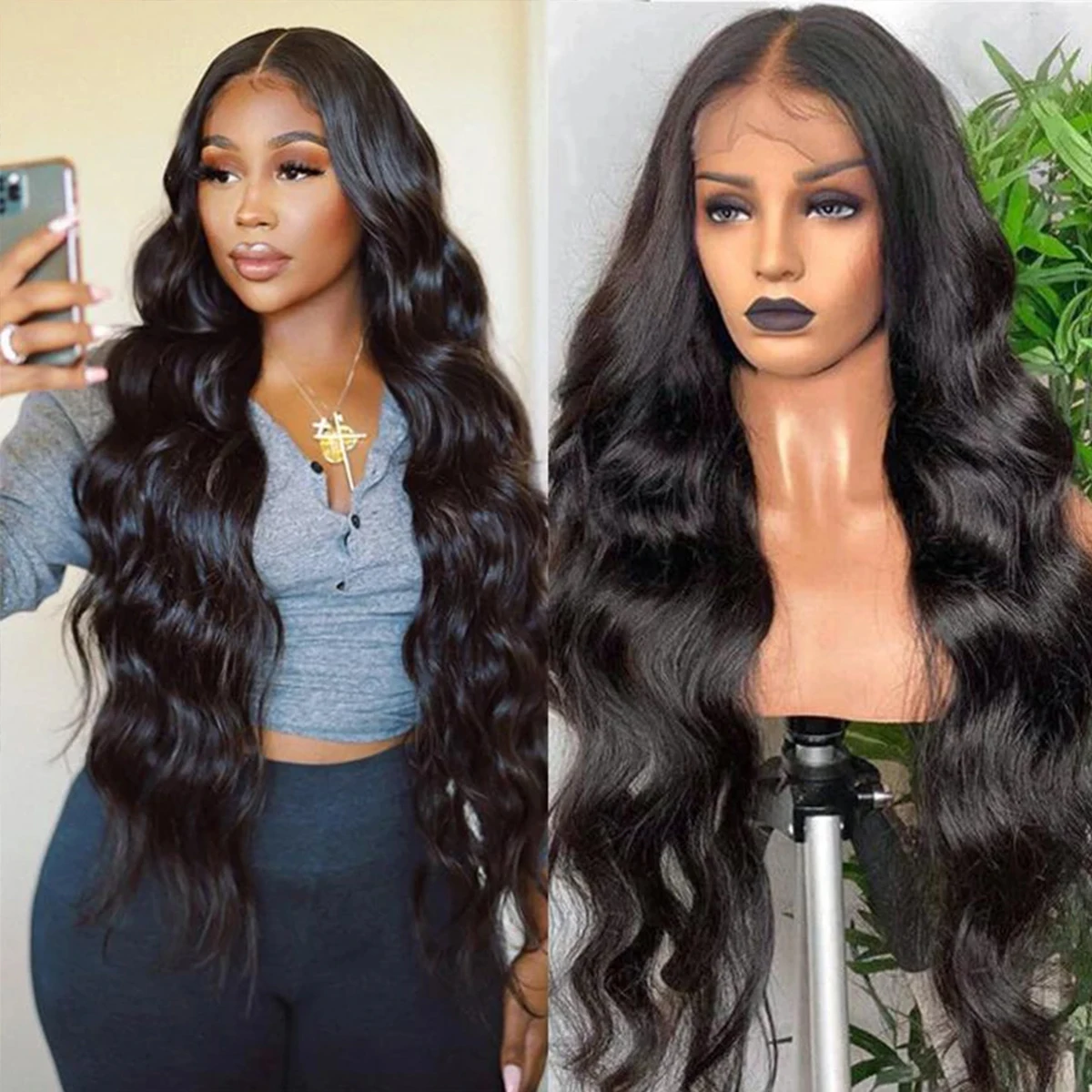 13x1 Wavy Body Wave Lace Frontal Wig Brazilian Human Hair 13x4 Lace Front Human Wigs For Black Women Pre Plucked 180% Human Hair
