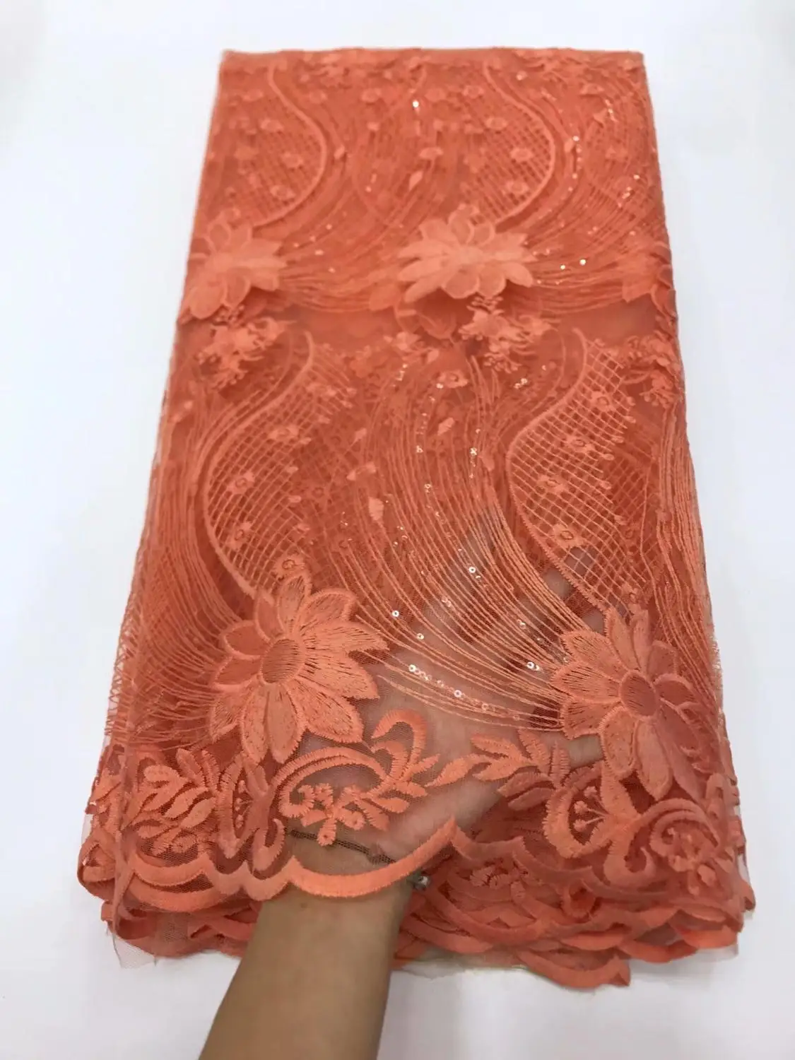 Последние луковые Цвета Молочного шелка кружевная ткань нигерийская