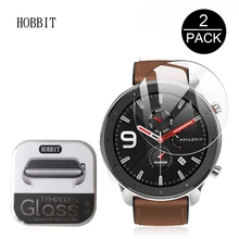 Защитная пленка для экрана из закаленного стекла для Xiaomi Amazfit GTR Smart Watch 47 мм 42 мм 2 шт Взрывозащищенная прозрачная пленка против царапин