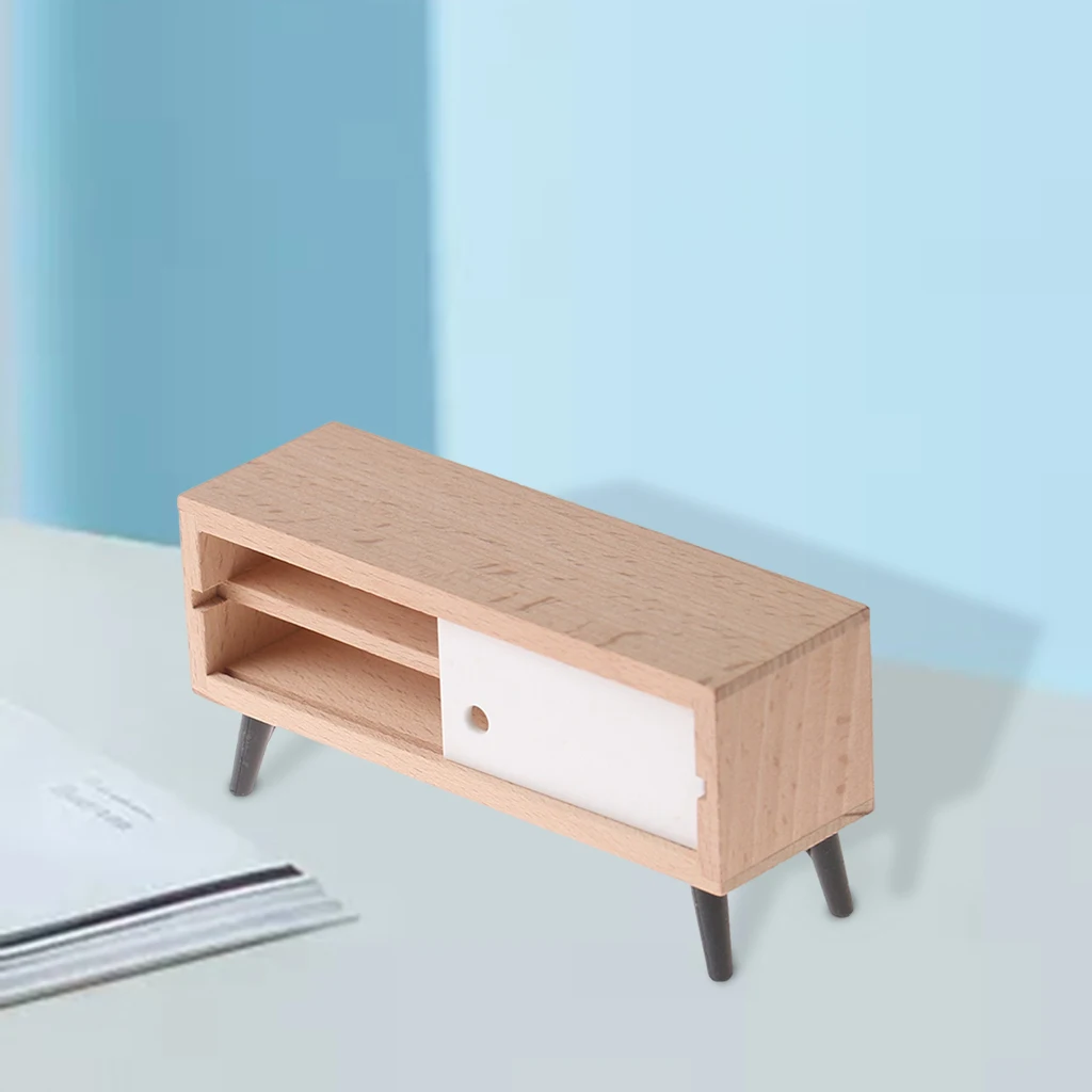

Miniature Furniture TV Cabinet 1/6 1/12 Dolls House Accessories for Kids