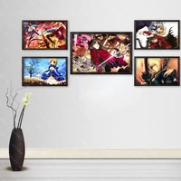 anime game fate stay night cloth silk canvas hd poster home and bedroom decoration wall fabric poster custom print more size