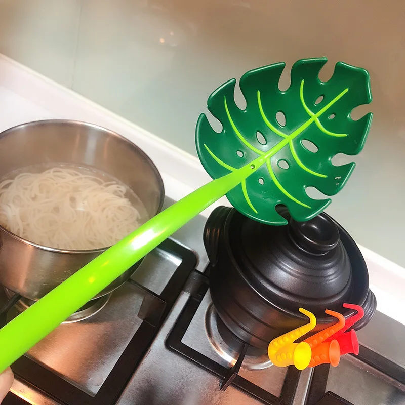 

Creative Green Leaf Colander Turtle Back Leaf Spoon Noodle Spoon Colander Green Leaf Spoons Home Kitchen Accessories