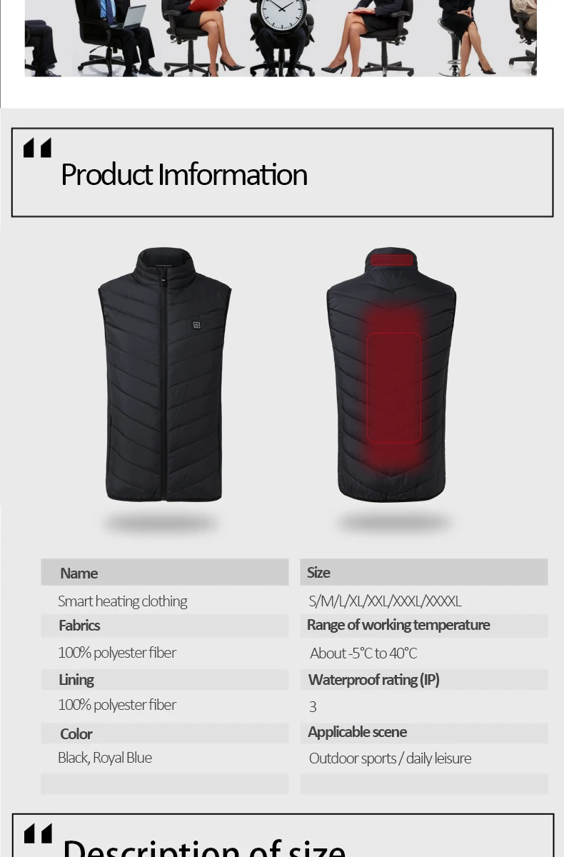 Men Outdoor USB Infrared Heating Vest Jacket Men Winter Electric Thermal Clothing Waistcoat For Sports Hiking