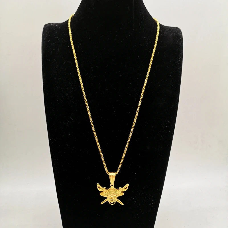 Крутое ожерелье с подвеской в виде двойных мечей Креста пиратского черепа