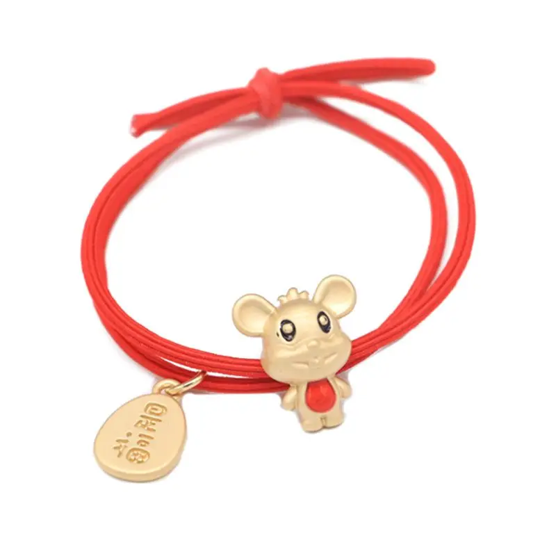 2020 китайская мышь новогодние резинки для волос мультяшный держатель хвоста |