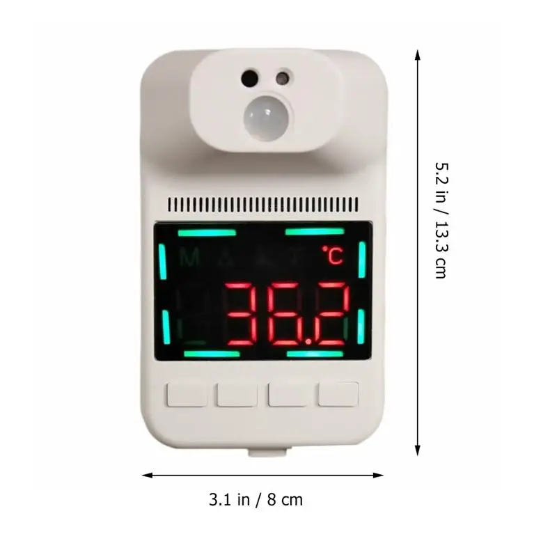 

Wall Mounted Infrared Thermometer Non-Contact Voice Broadcast Alarm Temperature Detector Support Wall Hanging Multi-Purpose