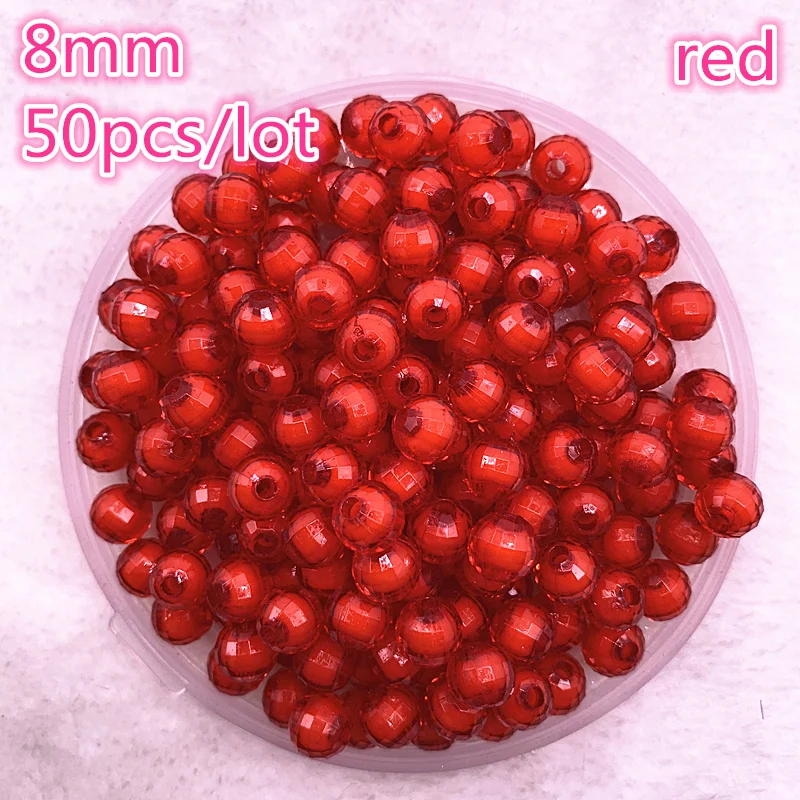

Wholesale 50pcs 8mm Faceted Earth Acrylic Loose Spacer Beads for Jewelry Making DIY Bracelet