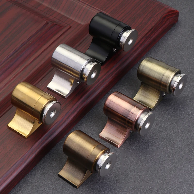 

2021Neodymium Magnet Door Stopper 304 Stainless Steel Strong Magnetic Floor Suction Mini Door Stop Furniture Hardware