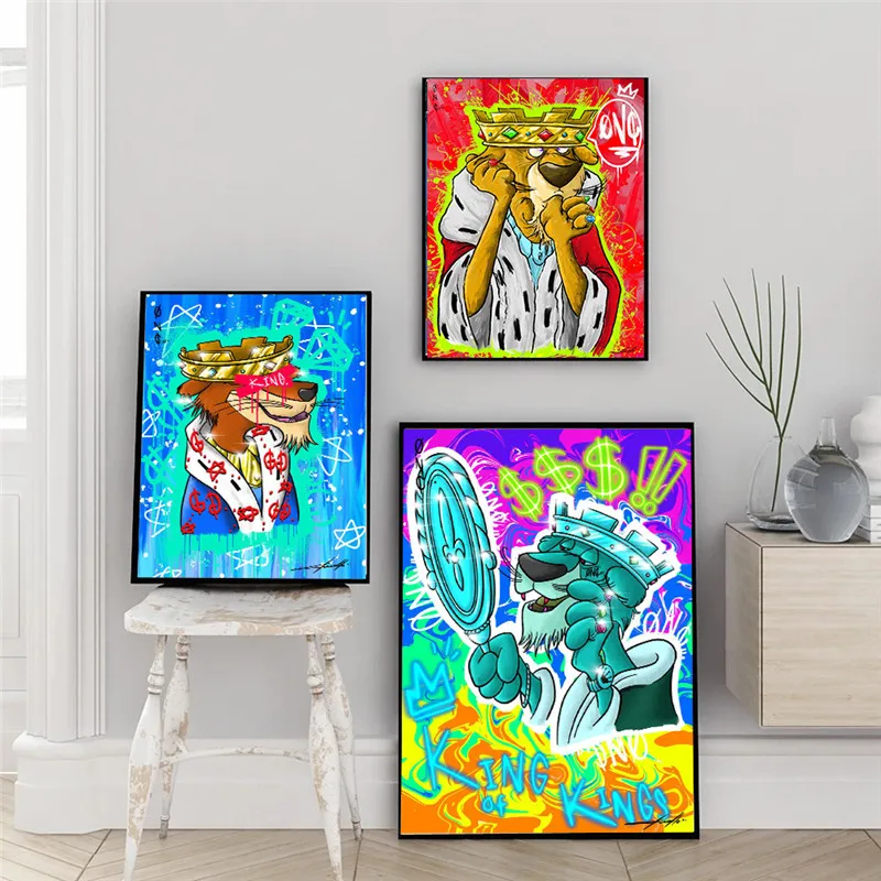 

Cartoon Art Leopard Money Dollar Canvas Poster Printing Modern Animal Wall Art Picture Living Room Home Decor