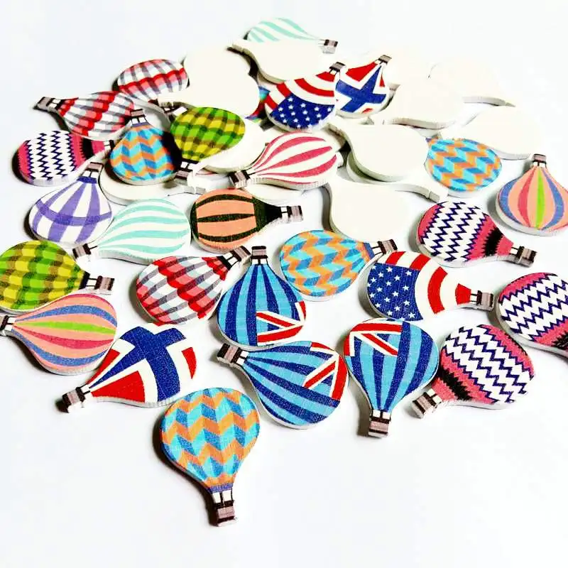 50 шт. разноцветные воздушные шары без отверстий деревянные пуговицы