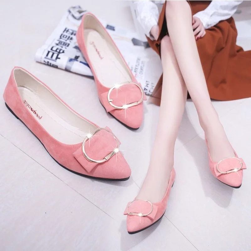 

Single Shoes Women's Size 2021 Spring, Summer, Autumn and Winter New Low Heel Pointed Comfortable Anti-fall Shoes Women's Pedal