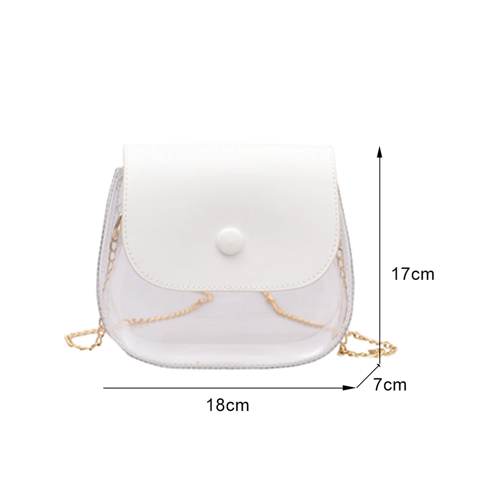 

Vintage Women Transparent Patchwork Chain Shoulder Crossbody Bag Casual All-matchMessenger Bag Ladies Mini Flap Purse Handbags