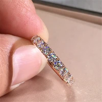 huitan fashion rose gold color womens finger ring with shiny cubic zirconia delicate female accessories versatile jewelry gifts