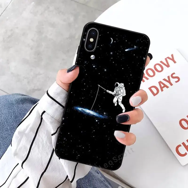 

Moon astronaut space universe Phone Case for iPhone 11 12 mini pro XS MAX 8 7 6 6S Plus X 5S SE 2020 XR