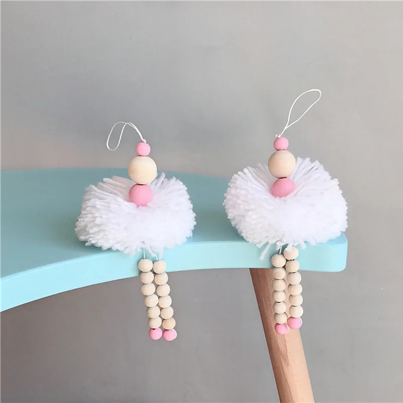 Балетный танцор в скандинавском стиле подвесное украшение деревянные бусины