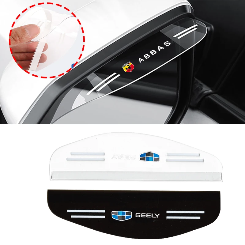 

2pcs rearview mirror rain eyebrow cover decoration for Geely Ic panda ck emgrand ec7 mk gc7 x7 sport Car Accessories