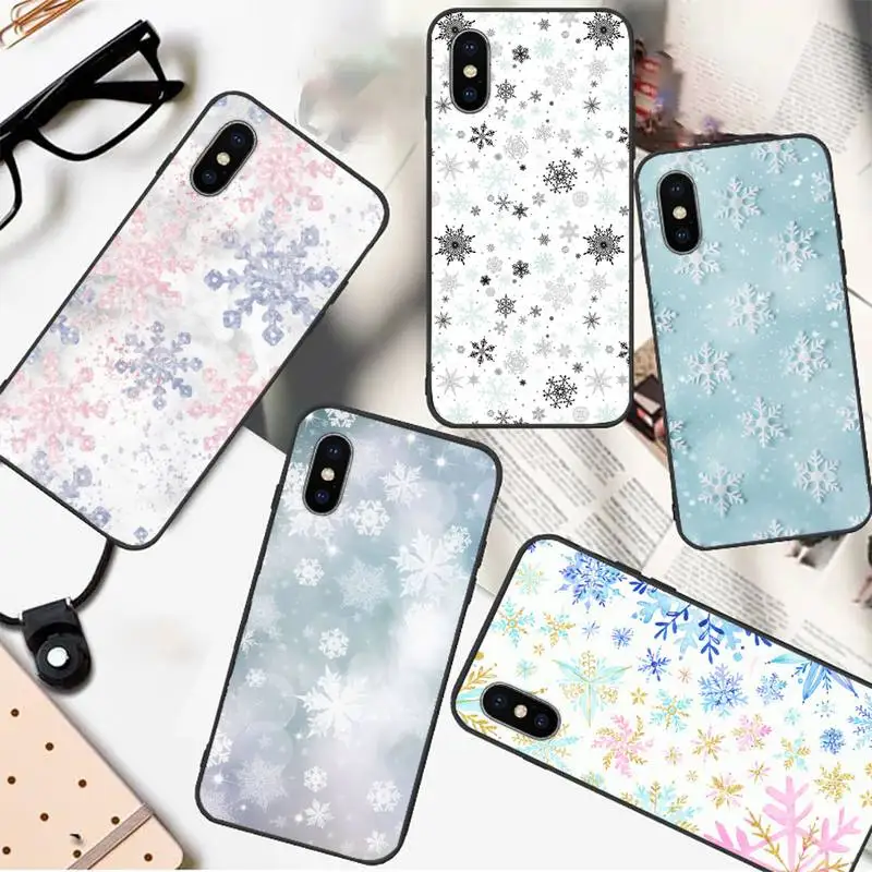 

Merry Christmas snowflake pattern Phone Case for iPhone 11 12 pro XS MAX 8 7 6 6S Plus X 5S SE 2020 XR mini