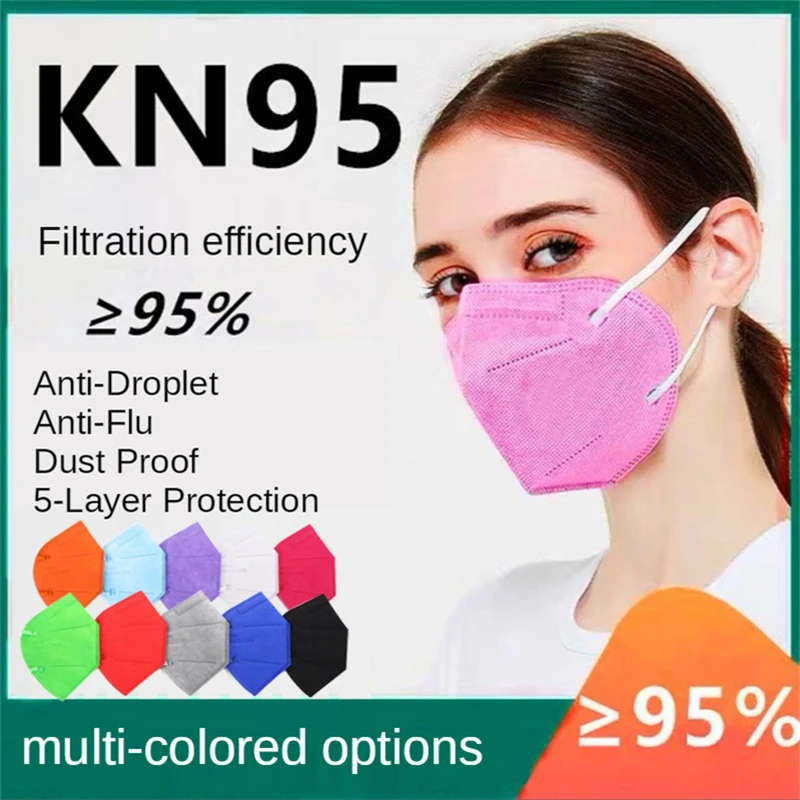 10-200 штук ffp2 CE маска fpp2 одобренный kn95 Mascarillas маски Kn95 сертифицированные Черные Рот