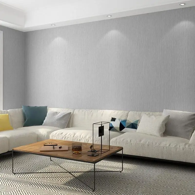 

Silk Wallpaper Top Grade Living Simple Modern Bedroom Household Home Decorpapier Peint Mural3d Background Greycloth Seamless Pvc